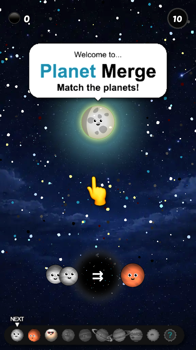 Planet Merge main menu